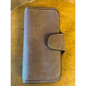 Cluci Women Wallet RFID Trifold Large Lavender Vegan Leather 16 Card Slots (0623